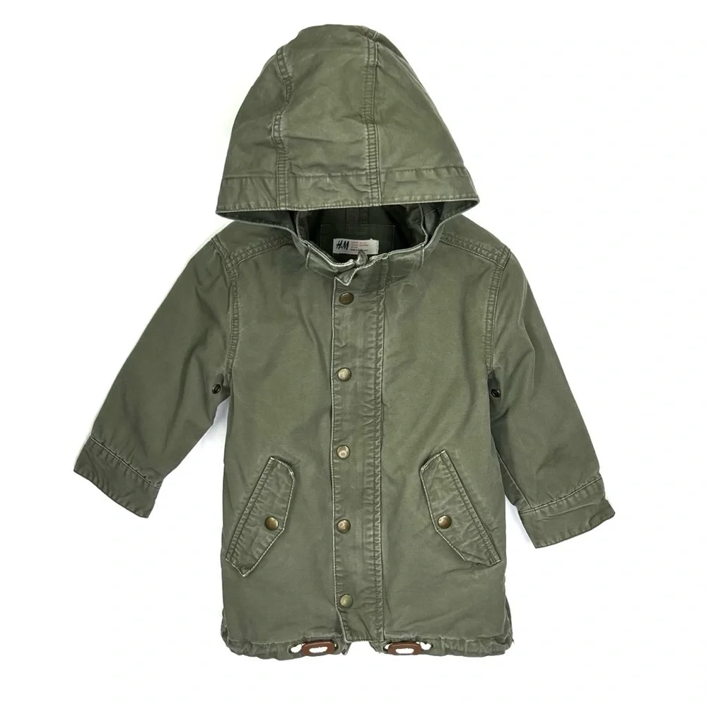 H&M Little Kids Field Jacket Army Olive Green Size 3Y-4Y